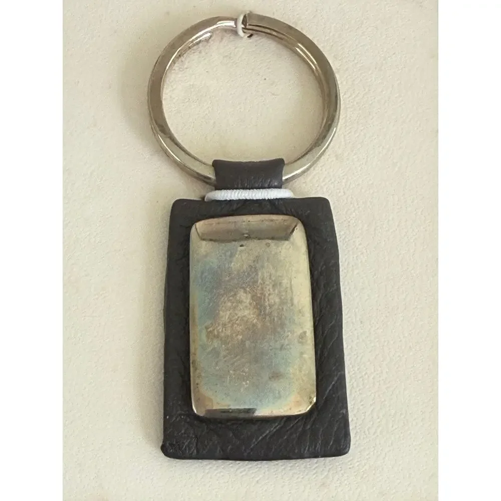 Vintage Monet for Men leather & metal keychain in its original branded box